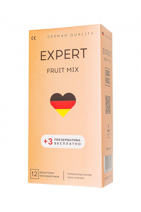 Ароматизированные презервативы EXPERT Fruit Mix - 12 шт.(+3 в подарок) - Expert - купить с доставкой в Балашихе