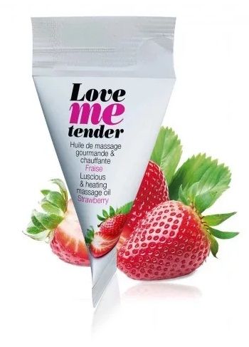 Съедобное согревающее массажное масло Love Me Tender Strawberry с ароматом клубники - 10 мл. - Love to Love - купить с доставкой в Балашихе