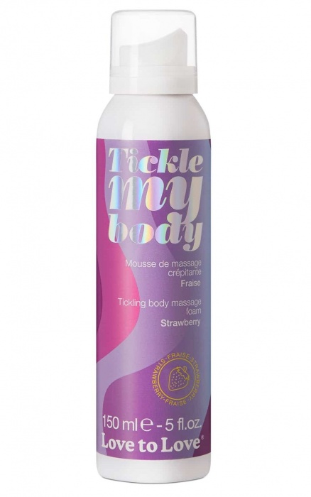 Массажная хрустящая пенка Tickle My Body Strawberry с ароматом клубники - 150 мл. - Love to Love - купить с доставкой в Балашихе