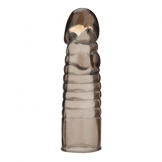 Дымчатая насадка-удлинитель Ribbed Realistic Penis Enhancing Sleeve Extension - 15,2 см. - BlueLine - в Балашихе купить с доставкой