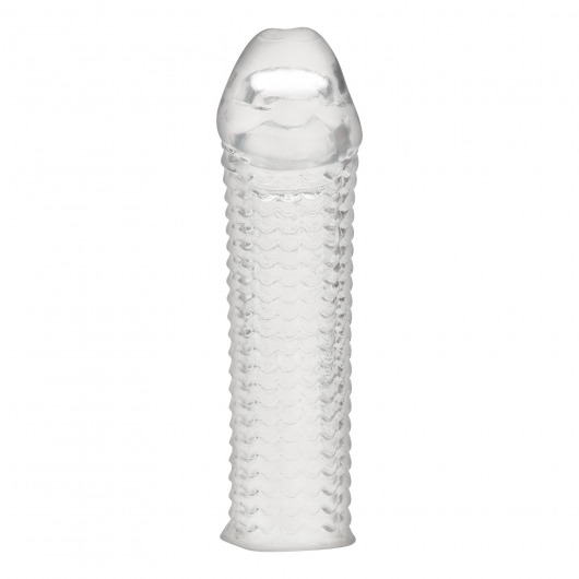 Текстурированная насадка на пенис Clear Textured Penis Enhancing Sleeve Extension - 16,5 см. - BlueLine - в Балашихе купить с доставкой