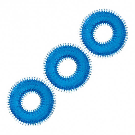 Комплект из трех голубых колец для эрекции 3-Pack Ultra-Stim Stretch Cock Rings - BlueLine - в Балашихе купить с доставкой