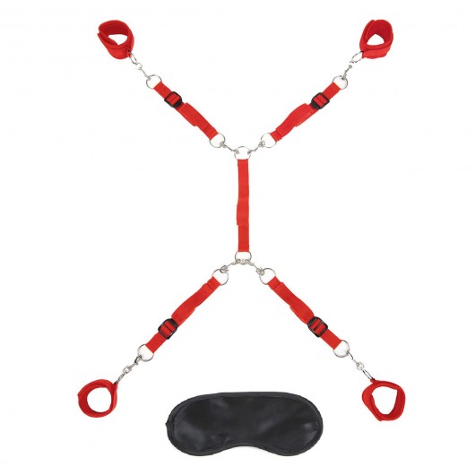 Красная фиксация на матрас Classic Bedspreader - Lux Fetish - купить с доставкой в Балашихе