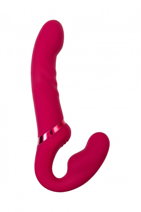Малиновый безремневой страпон Lapis - 23 см. - Lovense - купить с доставкой в Балашихе