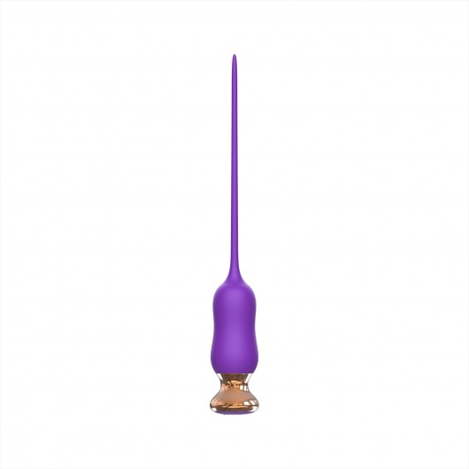 Фиолетовый тонкий стимулятор Nipple Vibrator - 23 см. - I-MOON - купить с доставкой в Балашихе