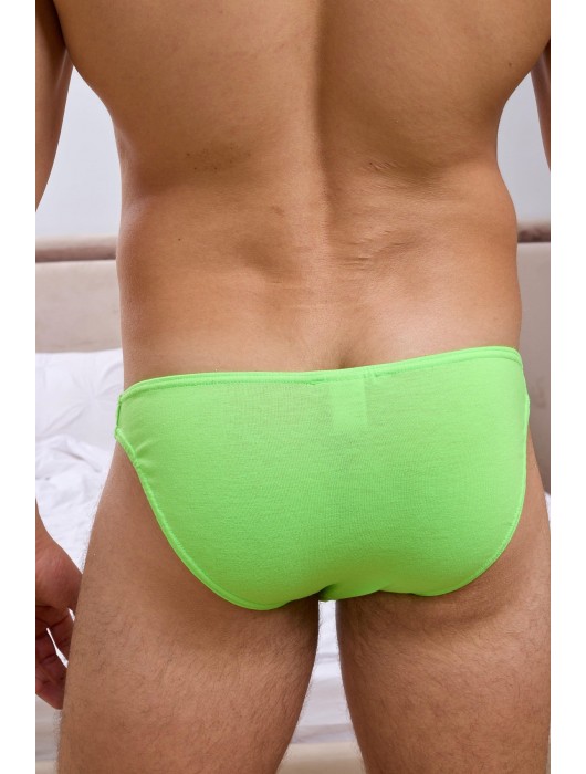 Салатовые мужские трусы-слипы с узким бочком - Darkzone купить с доставкой