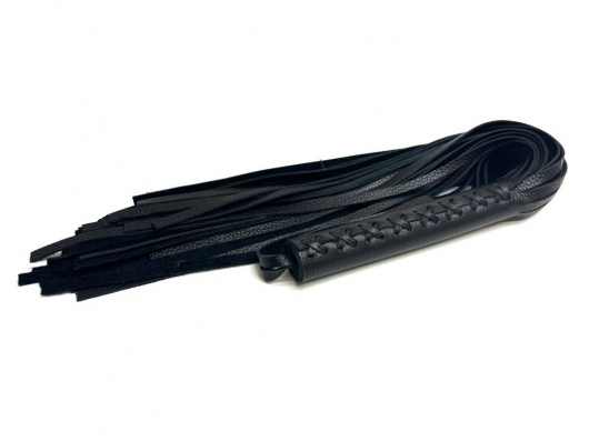 Черная многохвостовая плеть из мягкой кожи - 57 см. - БДСМ Арсенал - купить с доставкой в Балашихе