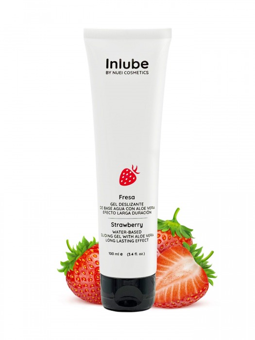 Лубрикант на водной основе Nuei Inlube с алоэ вера и ароматом клубники - 100 мл. - Nuei cosmetics - купить с доставкой в Балашихе