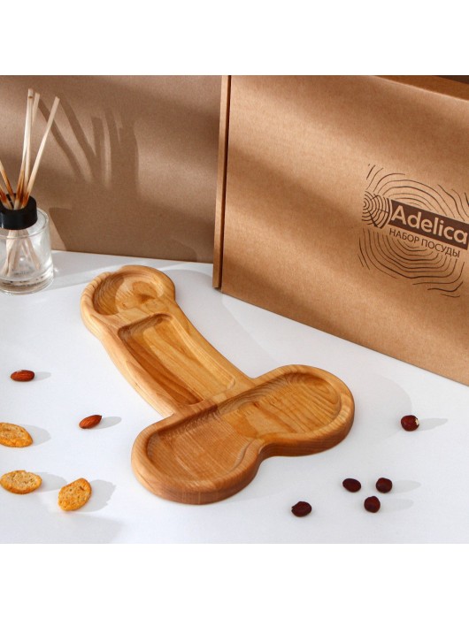 Деревянное блюдо для подачи в форме члена (32,5 х 20 х 1,7 см) - Сима-Ленд - купить с доставкой в Балашихе