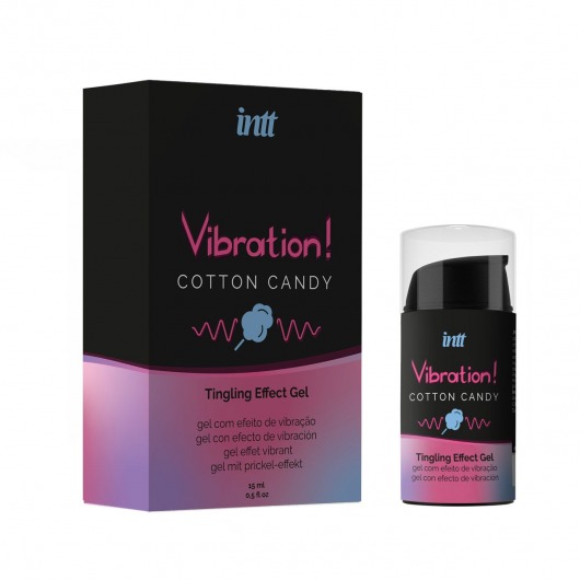 Жидкий вибратор Vibration Cotton Candy с ароматом сахарной ваты - 15 мл. - INTT - купить с доставкой в Балашихе
