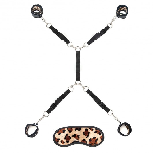 Леопардовая фиксация на матрас для рук и ног Classic Bedspreader - Lux Fetish - купить с доставкой в Балашихе
