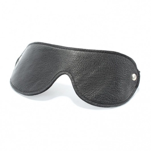 Черная кожаная маска на глаза - БДСМ Арсенал - купить с доставкой в Балашихе