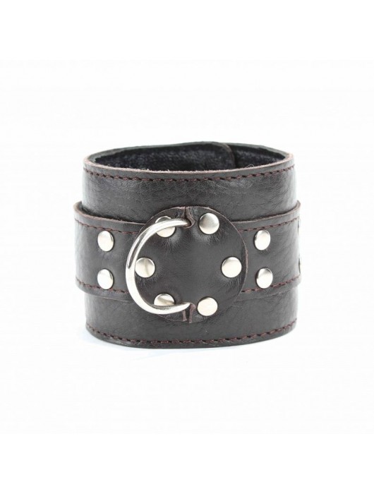 Коричневые оковы из мягкой кожи на металлической цепочке - БДСМ Арсенал - купить с доставкой в Балашихе