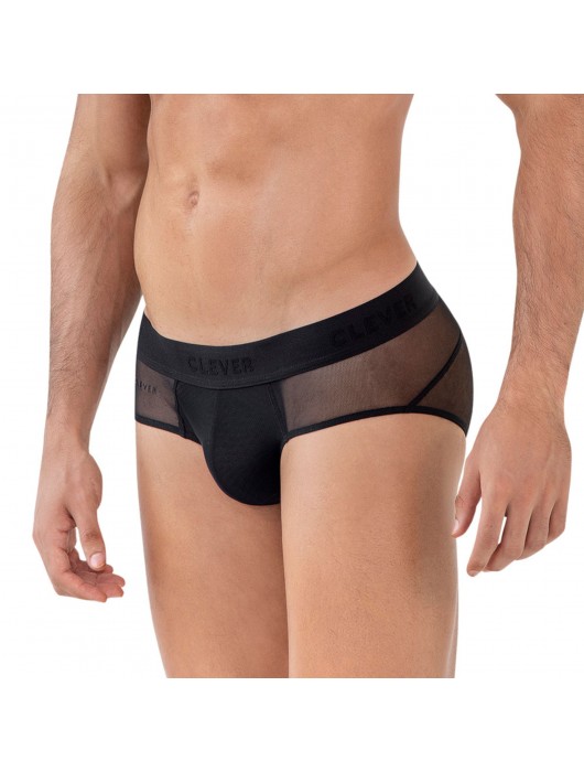 Черные полупрозрачные трусы-брифы Yin Yang Brief - Clever Masculine Underwear купить с доставкой