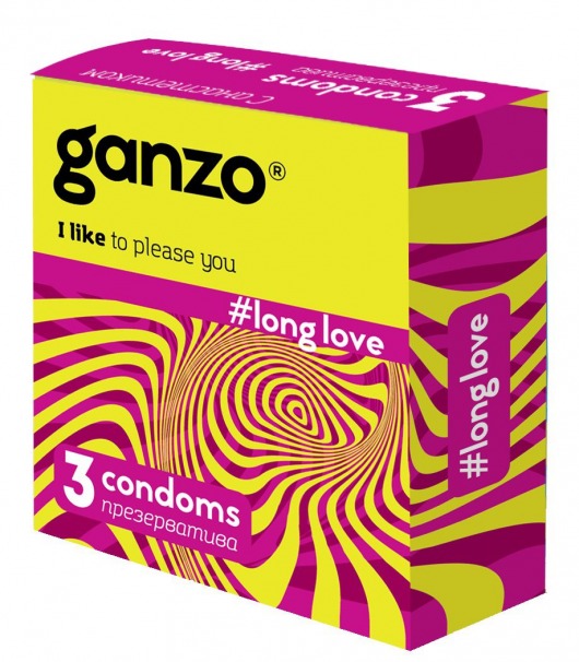 Презервативы с анестетиком для продления удовольствия Ganzo Long Love - 3 шт. - Ganzo - купить с доставкой в Балашихе