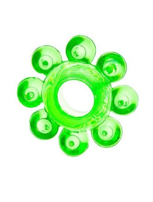 Зеленое эрекционное кольцо-цветок - Toyfa Basic - в Балашихе купить с доставкой