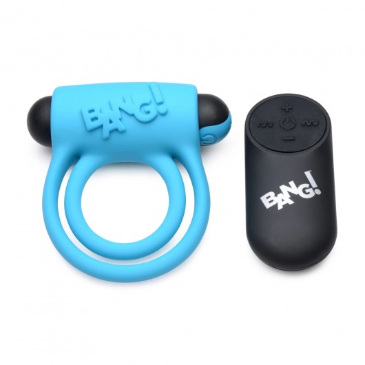 Голубое эрекционное виброкольцо 28X Remote Control Vibrating Cock Ring   Bullet - XR Brands - в Балашихе купить с доставкой