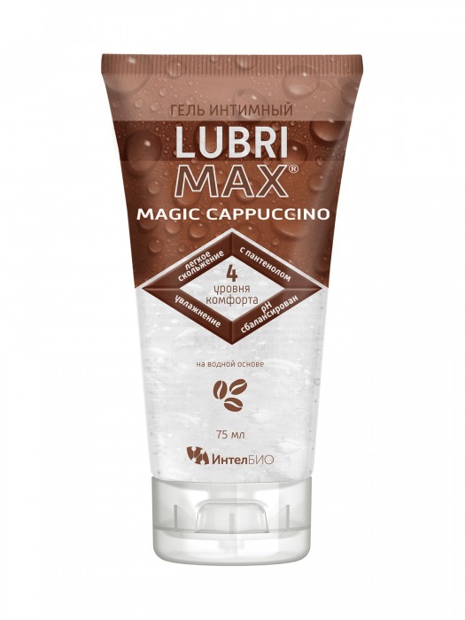 Интимный гель-смазка на водной основе Lubrimax Magic Cappuccino - 75 мл. - ИнтелБИО - купить с доставкой в Балашихе