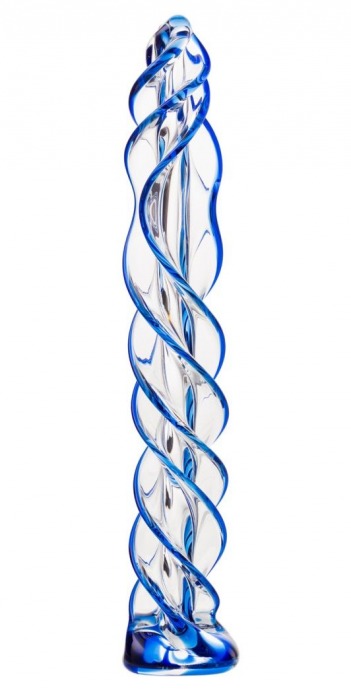 Прозрачный фаллос из стекла со спиралью - 18 см. - Sexus