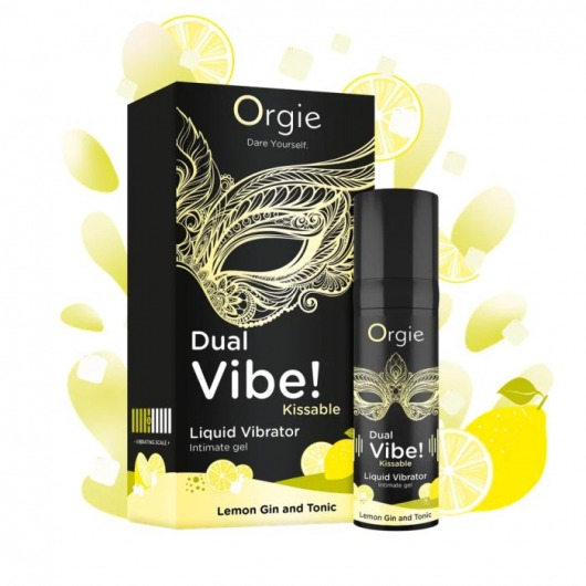 Съедобный жидкий вибратор Dual Vibe! со вкусом лимонного джина с тоником - 15 мл. - ORGIE - купить с доставкой в Балашихе