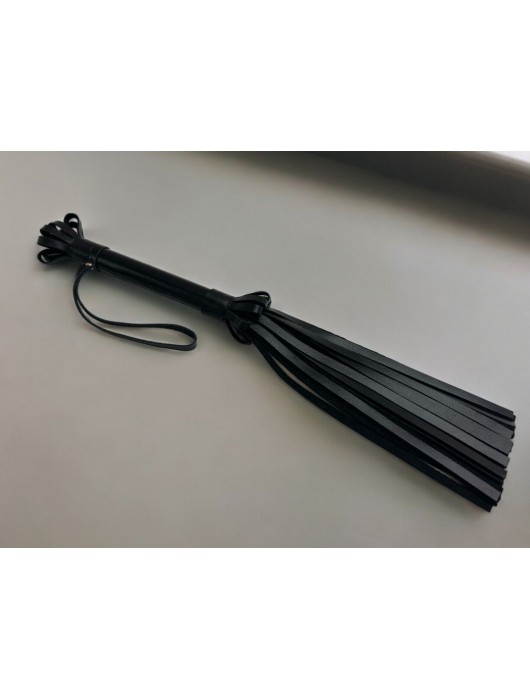 Черная кожаная плеть King Arsenal - 44 см. - БДСМ Арсенал - купить с доставкой в Балашихе