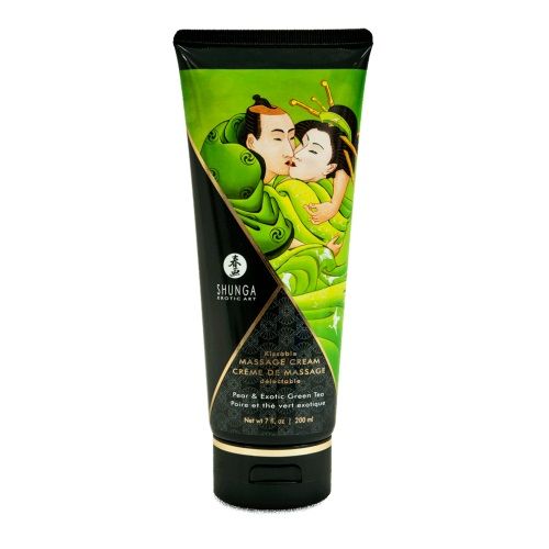 Массажный крем для тела с ароматом груши и зелёного чая Pear   Exotic Green Tea - 200 мл. - Shunga - купить с доставкой в Балашихе