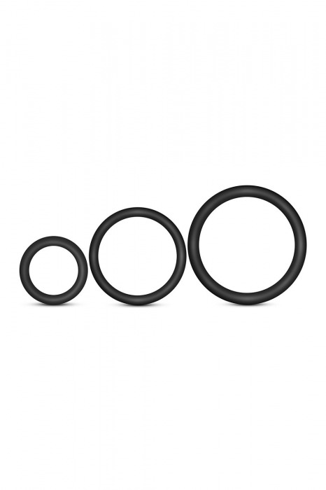 Набор из 3 черных эрекционных колец Cock Ring Set - Blush Novelties - в Балашихе купить с доставкой