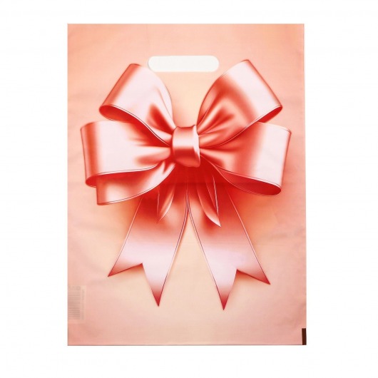 Пакет с принтом в виде банта с вырубной ручкой (30х40 см) - Сима-Ленд - купить с доставкой в Балашихе