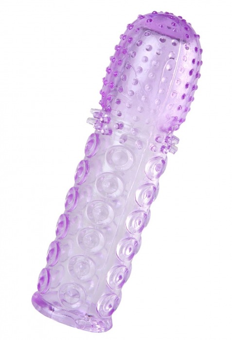 Фиолетовая рельефная насадка на пенис - 13,5 см. - A-toys - в Балашихе купить с доставкой