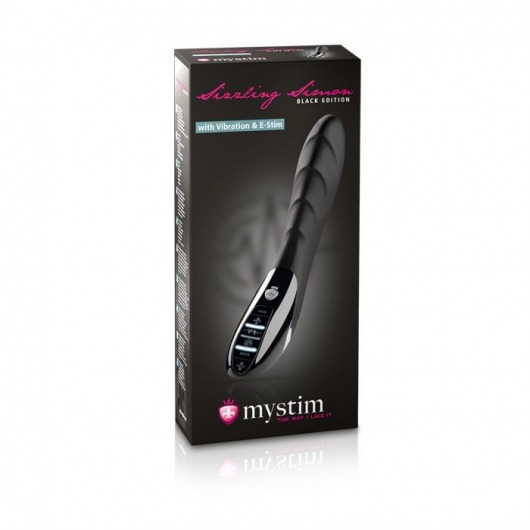 Вибратор с электростимуляцией Sizzling Simon Black Edition - 27 см. - MyStim - купить с доставкой в Балашихе