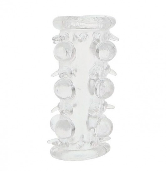 Прозрачная насадка на пенис с шипами и бугорками JELLY JOY LUST CLUSTER CLEAR - Dream Toys - в Балашихе купить с доставкой