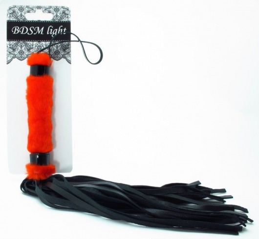 Нежная плеть с красным мехом BDSM Light - 43 см. - БДСМ Арсенал - купить с доставкой в Балашихе