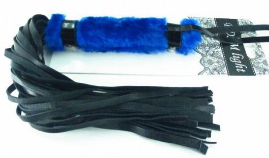 Нежная плеть с синим мехом BDSM Light - 43 см. - БДСМ Арсенал - купить с доставкой в Балашихе