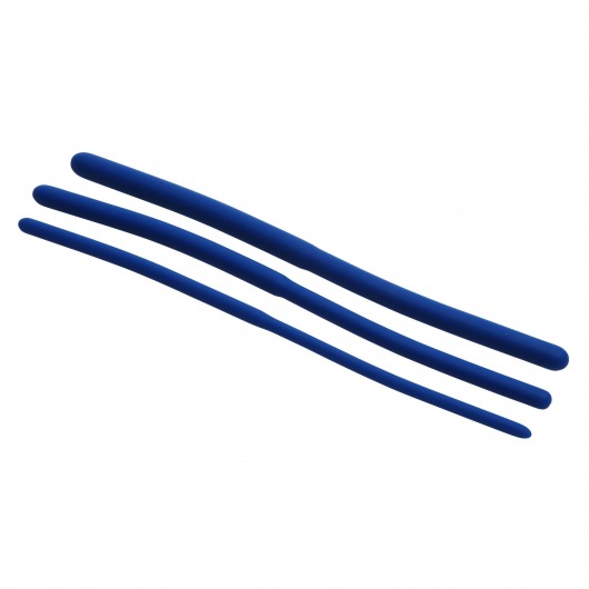 Набор из 3 синих силиконовых уретральных расширителей Invasion Silicone Urethral Sound Trainer Set - XR Brands - купить с доставкой в Балашихе