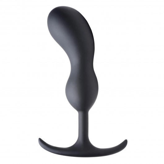 Черный массажер простаты с утяжелителями Premium Silicone Weighted Prostate Plug Large - 18,8 см. - XR Brands - в Балашихе купить с доставкой