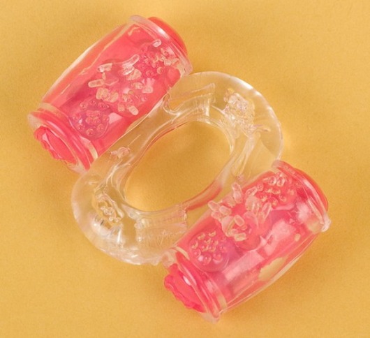 Прозрачное виброкольцо с двумя вибропульками - Toyfa Basic - в Балашихе купить с доставкой