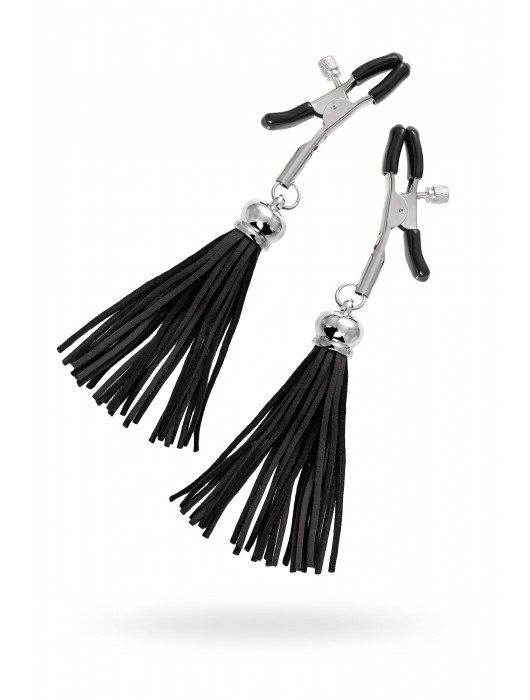 Зажимы на соски «Прищепки» с черными кисточками из замши - Pecado - купить с доставкой в Балашихе