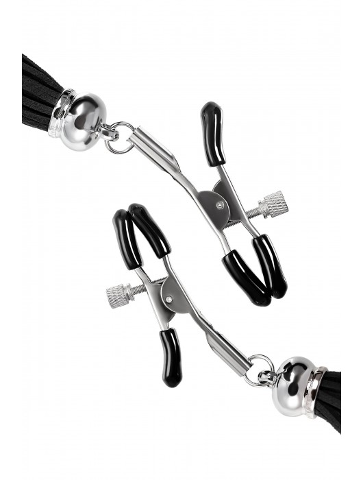 Зажимы на соски «Прищепки» с черными кисточками из замши - Pecado - купить с доставкой в Балашихе