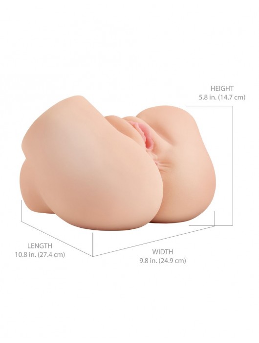 Телесный мастурбатор-полуторс с вибрацией и эффектом всасывания Back That Ass Up - Pipedream - в Балашихе купить с доставкой