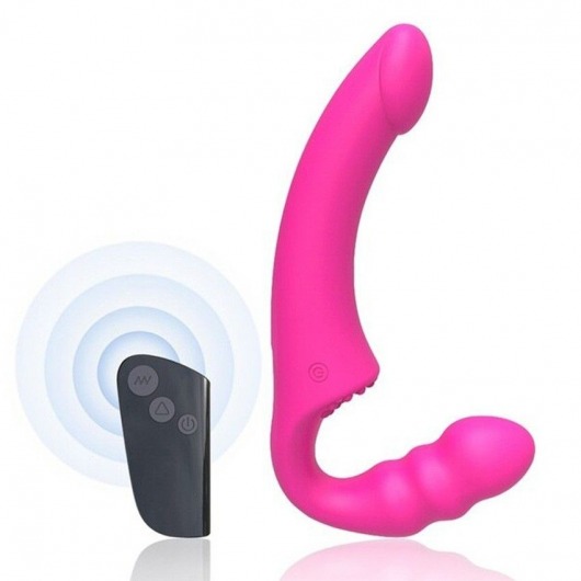 Розовый безремневой страпон Straples Strap-On Dildo - Erokay - купить с доставкой в Балашихе