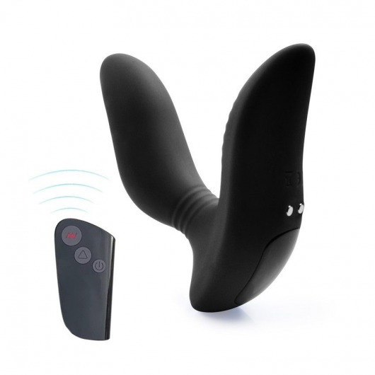 Черный вибромассажер простаты 3,5’’ Remote Control Curve P-spot Massager - 12 см. - Erokay - в Балашихе купить с доставкой