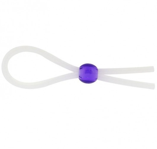 Прозрачное лассо с фиолетовой бусиной SILICONE COCK RING WITH BEAD LAVENDER - NMC - в Балашихе купить с доставкой