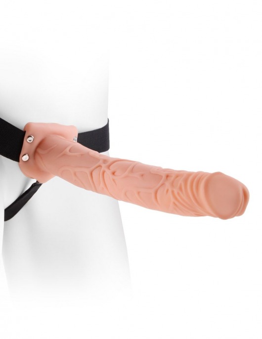 Фаллопротез телесного цвета Hollow Strap-On - 29 см. - Pipedream - купить с доставкой в Балашихе