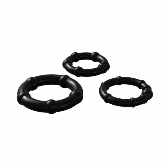 Набор из 3 черных эрекционных колец Babooom Ring Set - Adrien Lastic - в Балашихе купить с доставкой