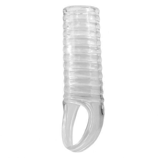 Прозрачная насадка на пенис с ребрышками и подхватом мошонки - Baile - в Балашихе купить с доставкой