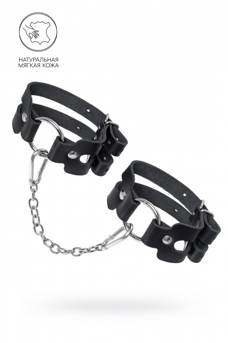 Черные кожаные оковы из двух ремешков - Pecado - купить с доставкой в Балашихе