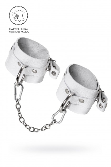 Белые мягкие кожаные оковы с люверсами - Pecado - купить с доставкой в Балашихе