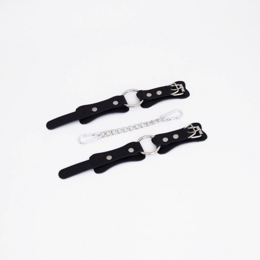 Черные кожаные наручники с кольцом - Crazy Handmade - купить с доставкой в Балашихе