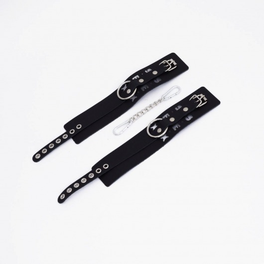 Черные кожаные оковы Sex - Crazy Handmade - купить с доставкой в Балашихе