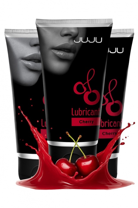 Набор из 3 съедобных лубрикантов JUJU со вкусом вишни - JuJu - купить с доставкой в Балашихе